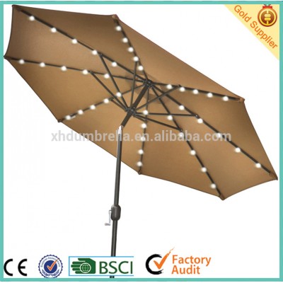 aluminium patio umbrella with led light for garden umbrella and beach umbrella