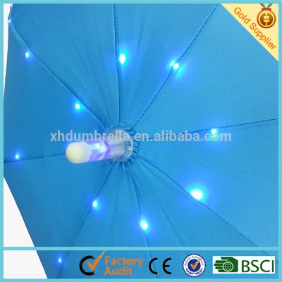 High quality chinese manufacture led umbrella with flashlight torch and star led light umbrella