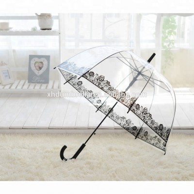 Wholesale fashion transparent dome umbrella clear umbrella and cheap poe umbrellas